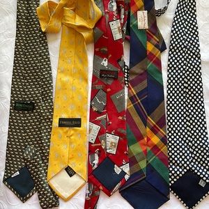 Lot of 4 Funky Pattern Neck Ties